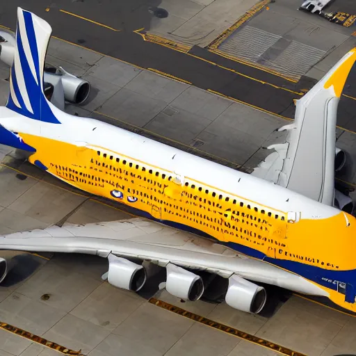 Image similar to Airbus a380 made of cheese, high quality aviation photograph, award winning