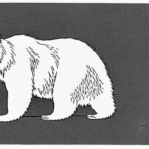 Image similar to a bear drawn by studio ghibli, hayao miyazaki