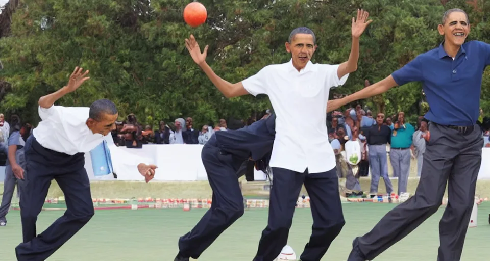 Image similar to Barack Obama bowling with will Smith