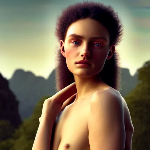 Prompt: photographic portrait of a stunningly beautiful renaissance tribal female in soft dreamy light at sunset, contemporary fashion shoot, by edward robert hughes, annie leibovitz and steve mccurry, david lazar, jimmy nelsson, breathtaking, 8 k resolution, extremely detailed, beautiful, establishing shot, artistic, hyperrealistic, beautiful face, octane render