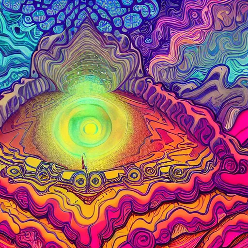 Image similar to large clouds, dmt trip, high details, complex patterns, ultra realistic, multi dimensional