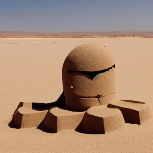 Image similar to a monster made out of sand in the desert with a tornado