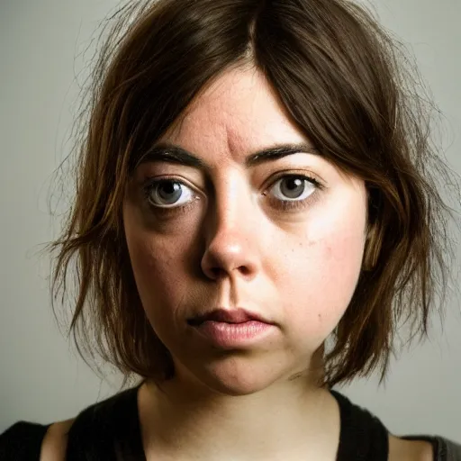 Image similar to a masterpiece portrait photo of a beautiful young woman who looks like a manic pixie dream girl mary aubrey plaza, symmetrical face