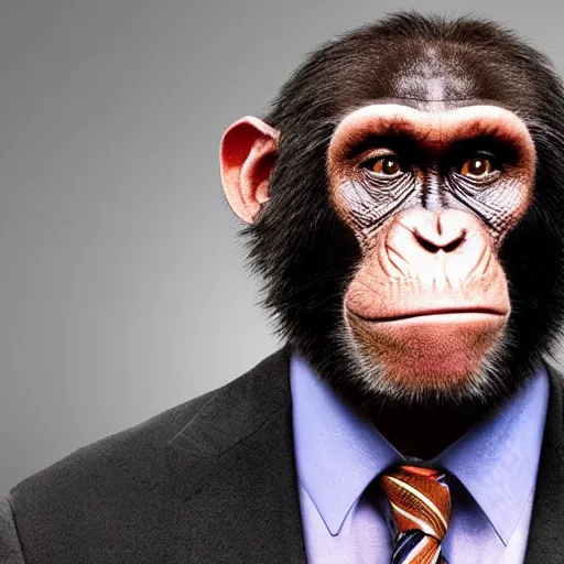 Image similar to saul goodman is a chimp with a machine gun, still from netflix