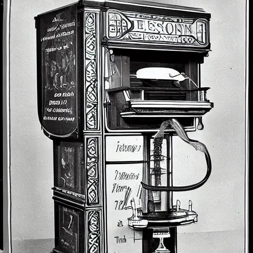 Prompt: plans for a mutoscope as drawn by thomas edison.