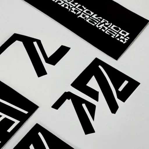 Image similar to black on white graphic design stickers in style of david rudnick, eric hu, y 2 k, brutalism