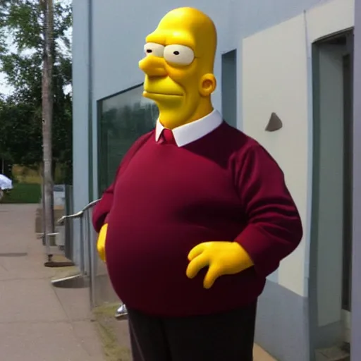 Image similar to i saw this guy the other day he looked exactly like Homer Simpson. here's the pictures