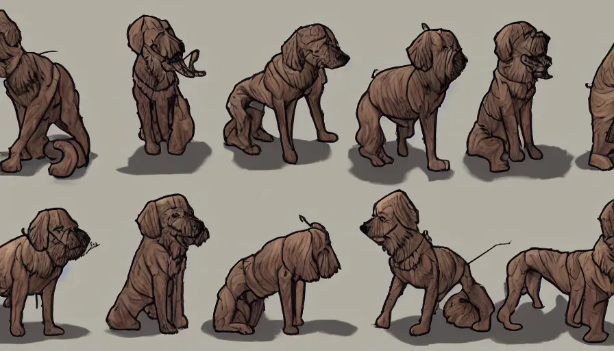 Image similar to TFTG art of a man turning into a dog in multiple steps, deviantart, transformation sequence, tf art, triptych