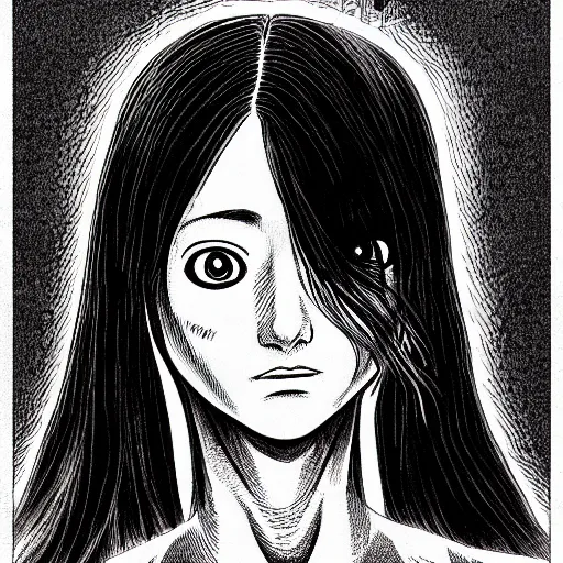 Image similar to young female by junji ito