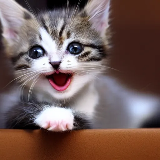 Prompt: kitten with its tongue out