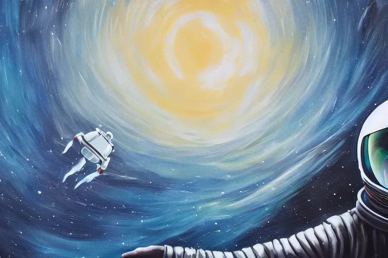 Image similar to interstellar astronaut, beautiful scifi painting