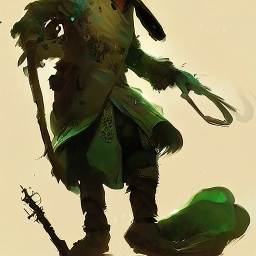 Image similar to western fantasy bard style costume design, green tone, design by cory loftis, fenghua zhong, ryohei hase, ismail inceoglu and ruan jia.