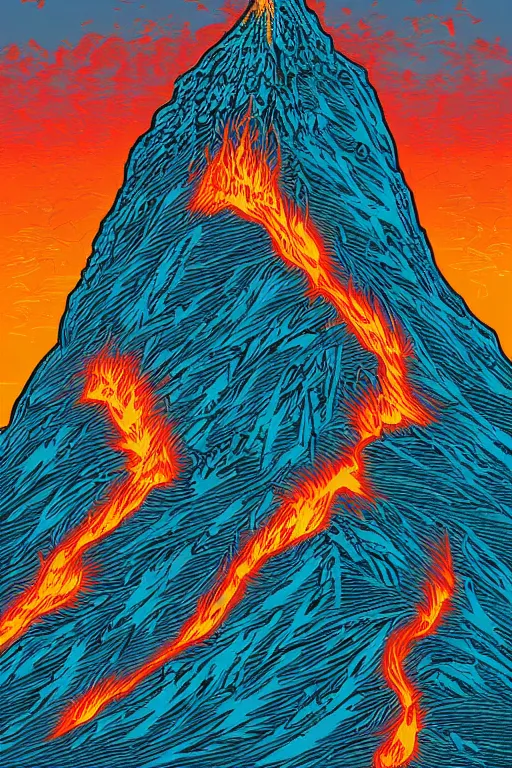 Image similar to an erupting volcano by dan mumford