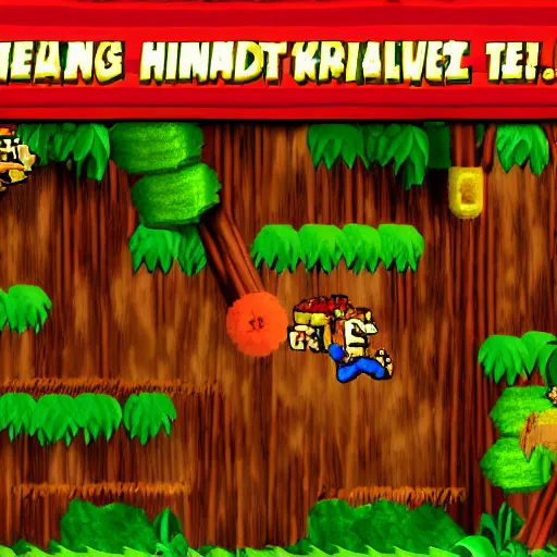 Prompt: Donkey Kong Country screenshot