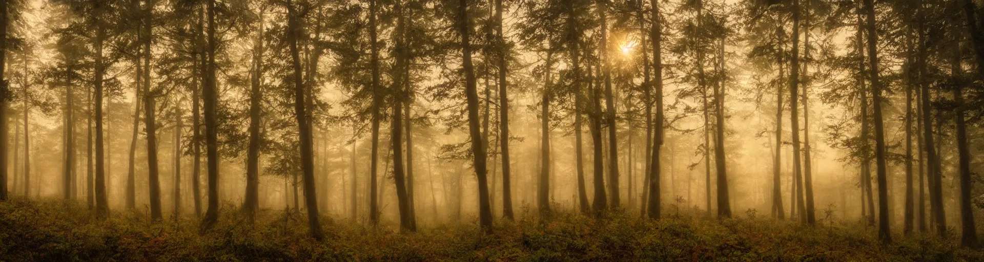 Prompt: beautiful foggy rainy forest mountain landscape with a majestic sunrise, art, high detail, high definition, photorealistic, hdr,