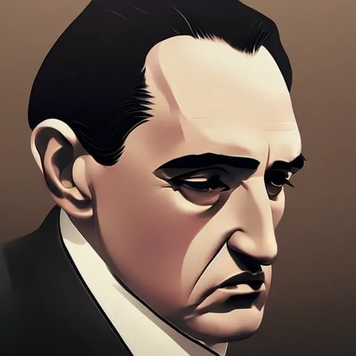 Image similar to face icon stylized minimalist the godfather, loftis, cory behance hd by jesper ejsing, by rhads, makoto shinkai and lois van baarle, ilya kuvshinov, rossdraws global illumination