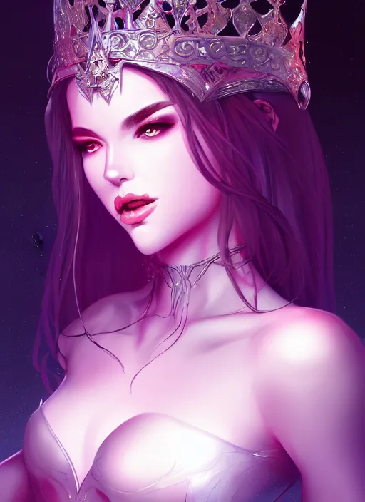 Image similar to queen of the night, highly detailed, artgerm style, artstation, soft light, sharp focus, illustration, character design, concept art