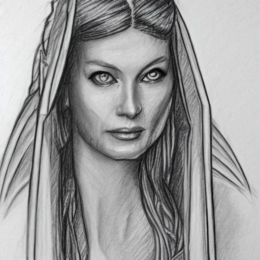 Image similar to pencil sketch of galadriel