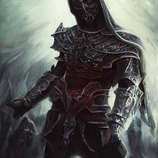 Image similar to unholy guardian of the underworld in heavy armor, artstation hall of fame gallery, editors choice, #1 digital painting of all time, most beautiful image ever created, emotionally evocative, greatest art ever made, lifetime achievement magnum opus masterpiece, the most amazing breathtaking image with the deepest message ever painted, a thing of beauty beyond imagination or words