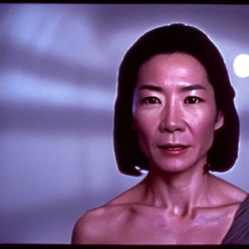 Image similar to portrait of michelle yeoh playing as luke sywalker in star wars ( 1 9 7 7 ) sharp focus, shallow depth of field, 4 k editorial photograph, cinematic lighting