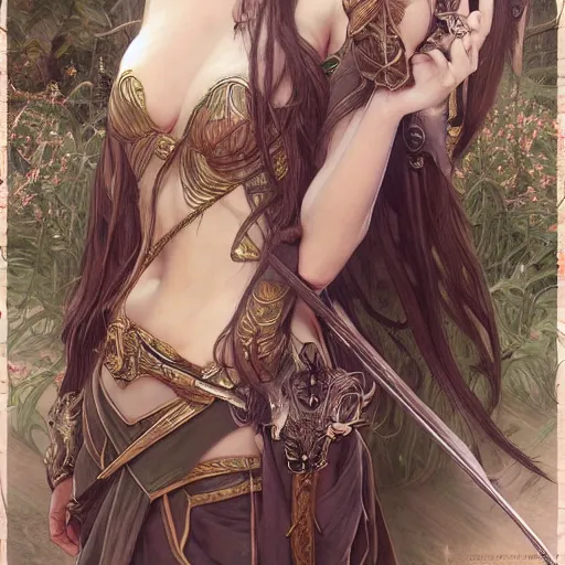 Image similar to a photograpic of elven archers, cute, fantasy, intricate, elegant, highly detailed, digital painting, artstation, concept art, smooth, sharp focus, illustration, art by artgerm and H R Giger and alphonse mucha