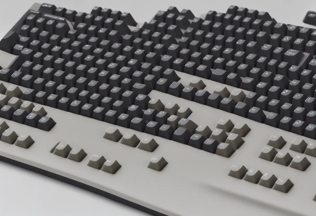 Image similar to the Atari 800 extra wide edition with over 500 keys on its keyboard