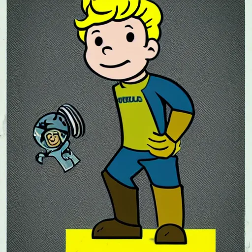 Image similar to fallout 4 info poster of vault boy holding uranium