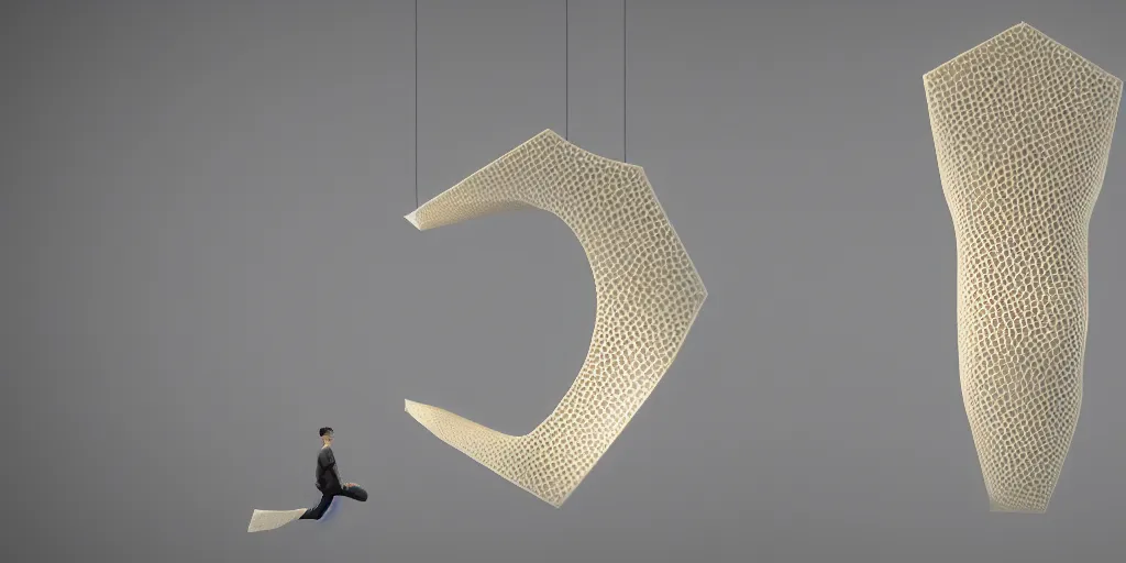 Image similar to organic shaped honeycomb asymmetric capsule levitating in the air no - gravity, maximum natural texture, white warm illumination, in low fog, 8 k resolution, best color graded, vray beautiful, subsurface scatter, hyper - realistic render