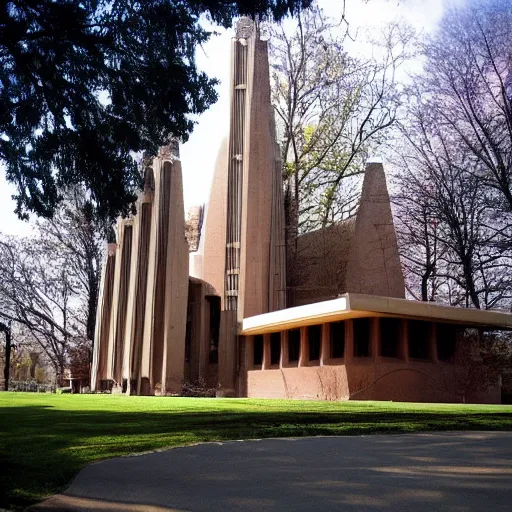 Prompt: Cathedral designed by Frank Lloyd Wright