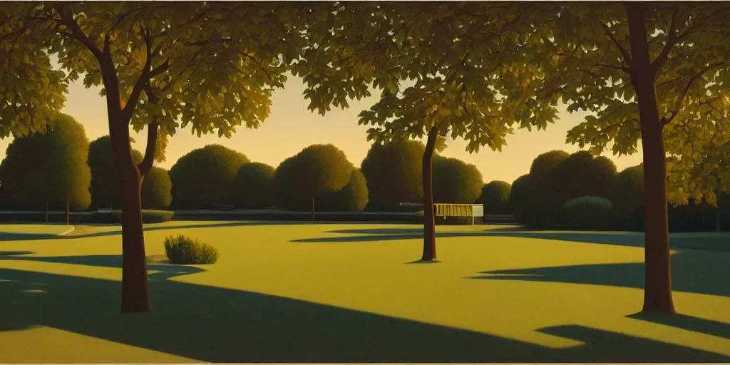 Image similar to the empty park, summer evening, kenton nelson