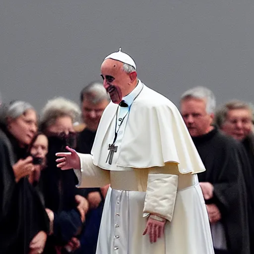 Image similar to the pope wearing a dark hooded robe