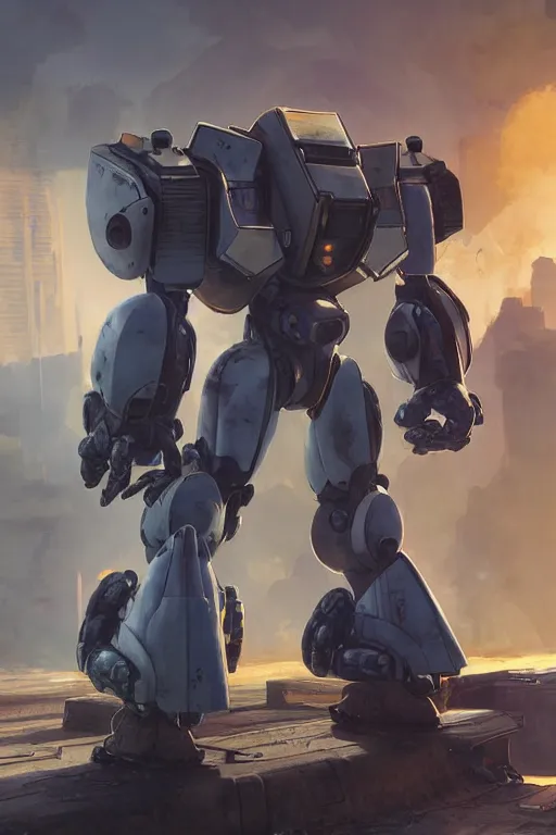 Image similar to mechwarrior 5 : mercenaries mech megaman transformer robot boss tank engine game octane render, 4 k, hd 2 0 2 2 3 d cgi rtx hdr style chrome reflexion glow fanart, global illumination ray tracing hdr fanart arstation by ian pesty by jesper ejsing pixar and disney unreal zbrush central hardmesh