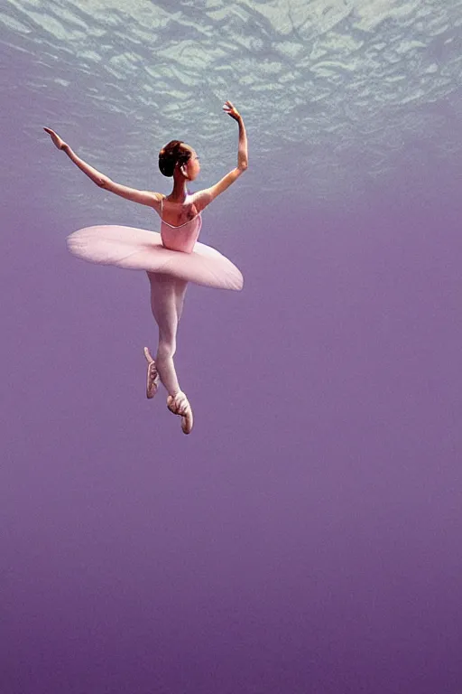 Image similar to ballerina alone at the bottom of the great barrier reef by jaques cousteau, digital art, smooth, focus, highly detailed, hyper realistic, watercolor