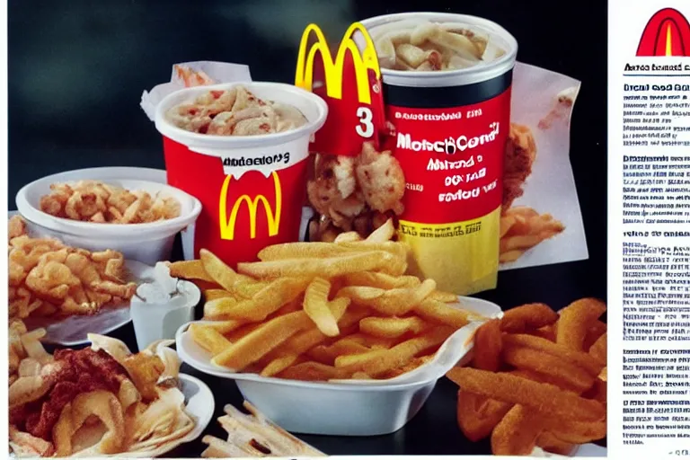 Image similar to mcdonald's acaraje meal, in 1 9 9 5, y 2 k cybercore, advertisement photo