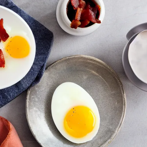 Image similar to a potato egg and bacon breakfast, yummy, 4k, professional photo