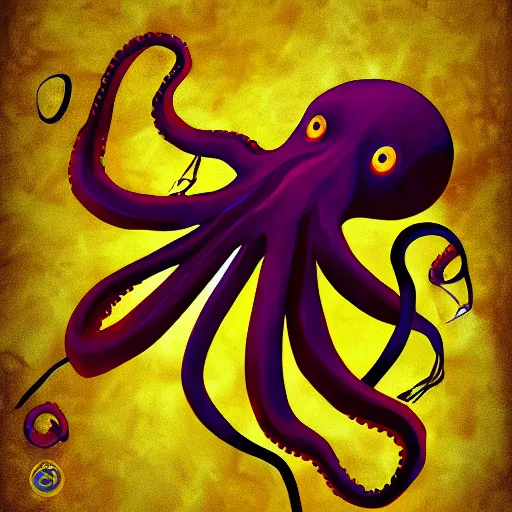 Image similar to digital art of octopus dj