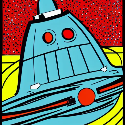 Image similar to space ship, pop art