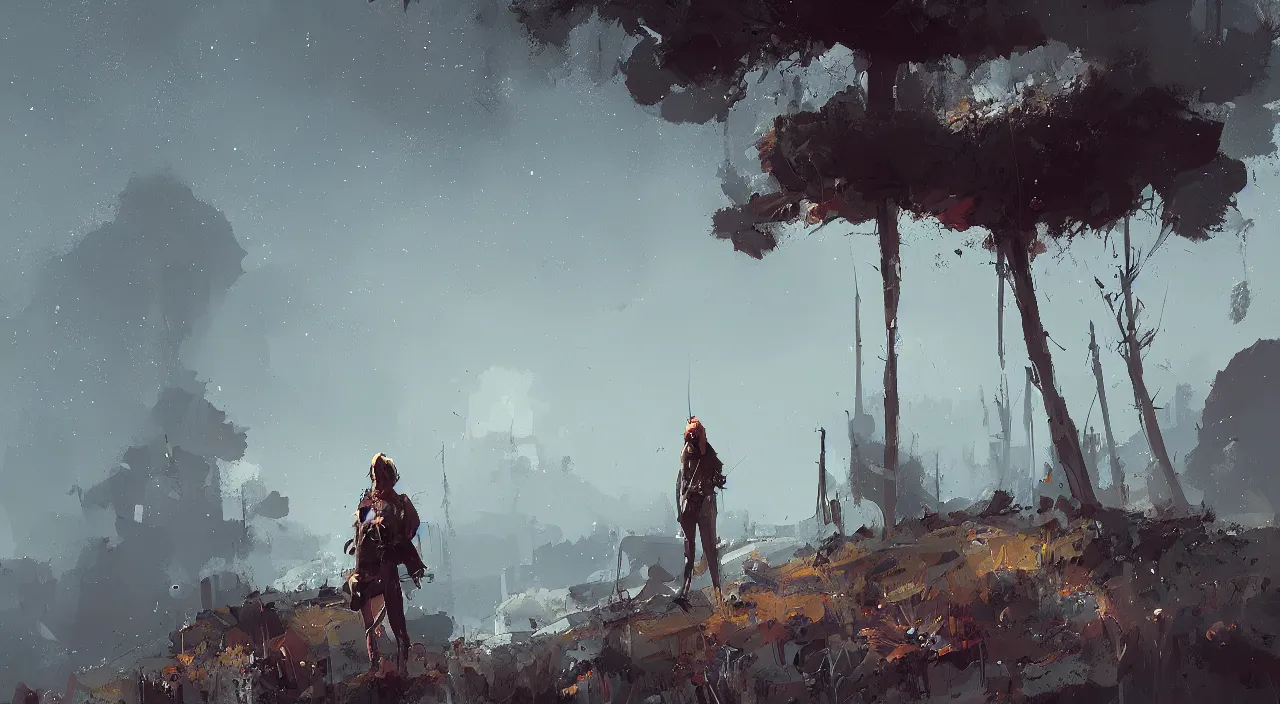 Image similar to a portrait of a character in a scenic environment by Ismail Inceoglu