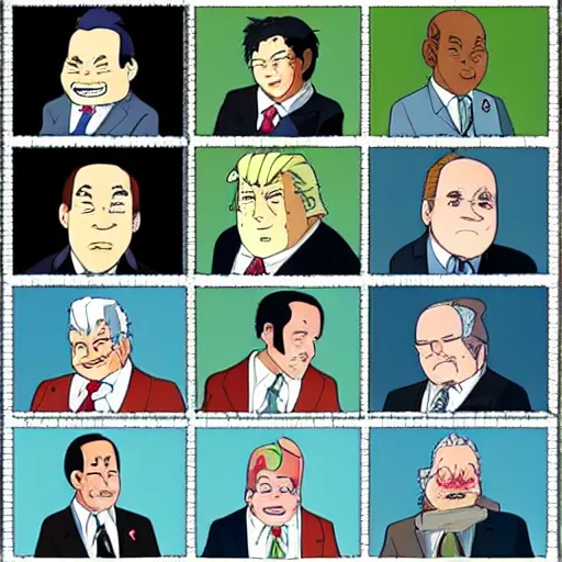 Prompt: the presidents of the united states in the style of studio ghibli