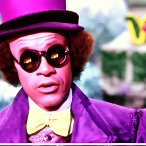 Image similar to Samual Jackson as Willy Wonka, 4k, cinematic