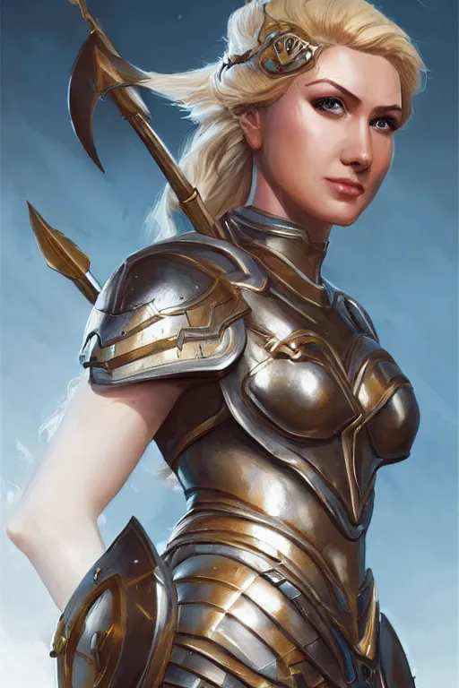 Image similar to amazon valkyrie athena, d & d, fantasy, portrait, highly detailed, headshot, digital painting, trending on artstation, concept art, sharp focus, illustration, art by artgerm and greg rutkowski and magali villeneuve