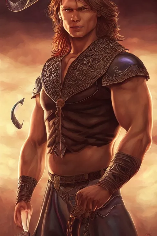 Image similar to muscular sam winchester as a mage in the cover of an acotar book. d & d!, fantasy style, sharp focus!, ultra detailed, art by artgerm, wlop, ilya kuvshinov