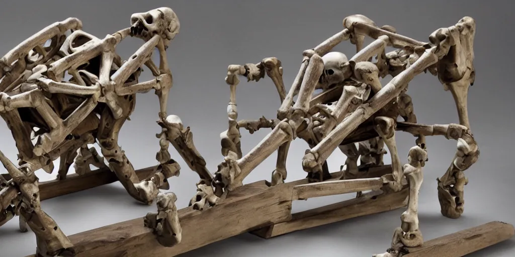 Prompt: siege engine made of bones