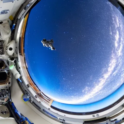 Prompt: Go pro photography of an astronaut that had been ejected from the spacecraft in orbit , high detailed galaxy in the back ground , earth in the distance