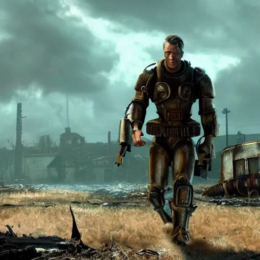 Image similar to still film from the movie fallout 4 : the movie by james cameron