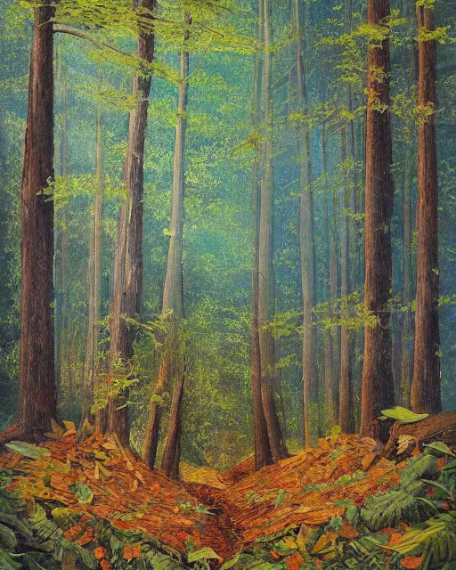 Image similar to a detailed relistic painting of a tresure in the middle of a forest, an oil painting by benito quinquela martin, behance contest winner, american scene painting, sharp detail, behance contest winner, metaphysical painting, concert poster, poster art