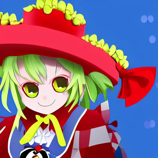 Prompt: Touhou clownpiece working at mcdonalds, 4k, pixiv, vector art, render, smooth