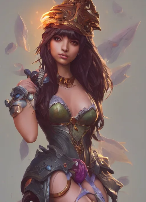Prompt: hannah simone, from league of legends, hyper detailed, digital art, trending in artstation, cinematic lighting, studio quality, smooth render, fluorescent skin, unreal engine 5 rendered, octane rendered, art style by klimt and nixeu and ian sprigger and wlop and krenz cushart