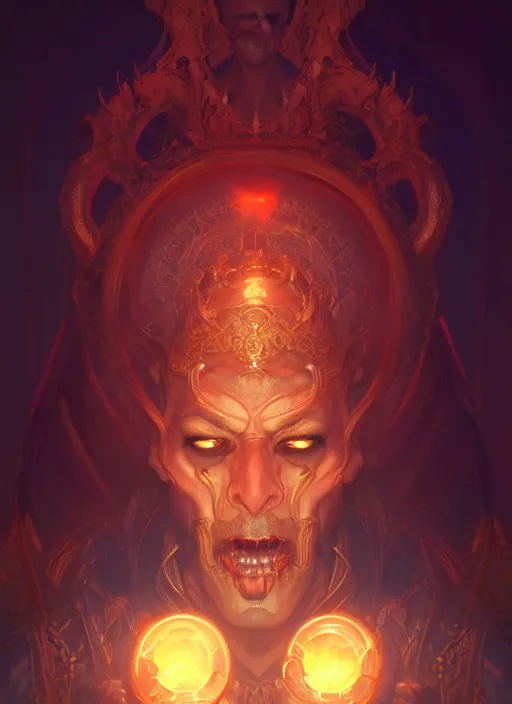 Prompt: portrait of hades, god of death, fantasy, glowing lights!! intricate, elegant, highly detailed, artstation, concept art, smooth, sharp focus, hearthstone, illustration, art by artgerm and greg rutkowski and alphonse mucha, 8 k