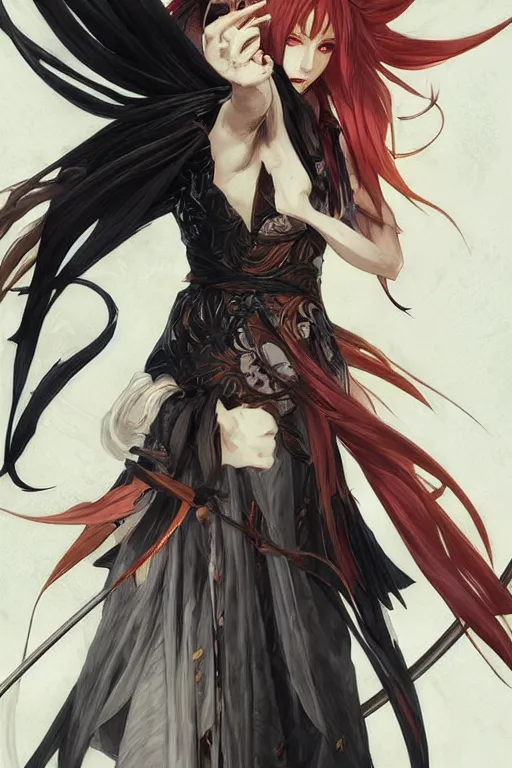 Image similar to ichigo kurosaki, anime, fantasy, intricate, elegant, highly detailed, digital painting, artstation, concept art, matte, sharp focus, illustration, art by artgerm and greg rutkowski and alphonse mucha